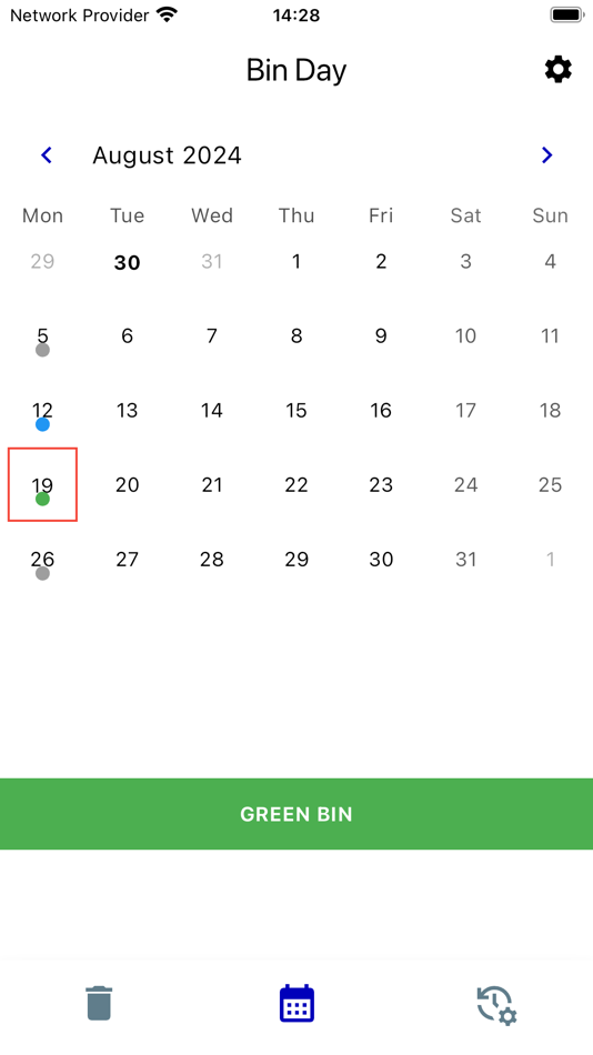 #2. Bin Day App (iOS) 来自: DANIEL CHRISTOPHER TUCK