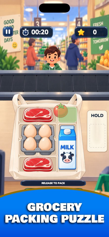 Pack It! Grocery Bag Puzzle screenshot 1