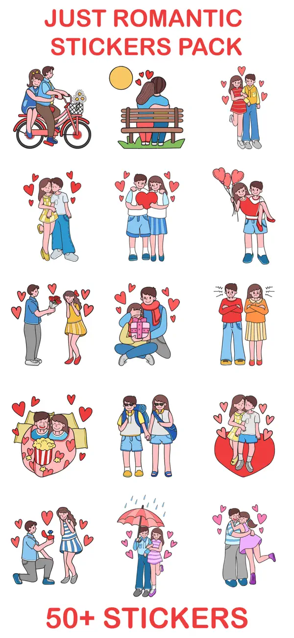 #2. Just Romantic Stickers Pack (iOS) By: Jyoti Yadav