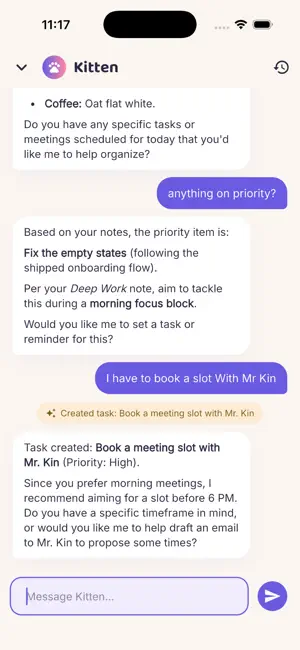 Kitten: Personal Assistant screenshot 3