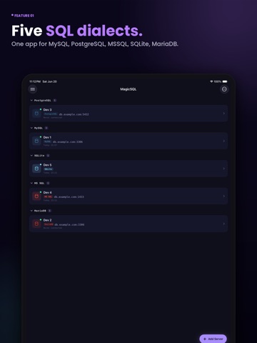 MagicSQL - SQL Client & Editor iPad screenshot