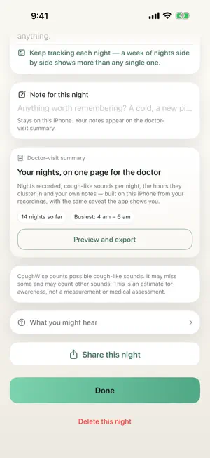 CoughWise: Night Cough Log screenshot 4