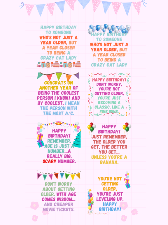 Funny Birthday Wishes Quotes iPad screenshot 4 - Stickers app