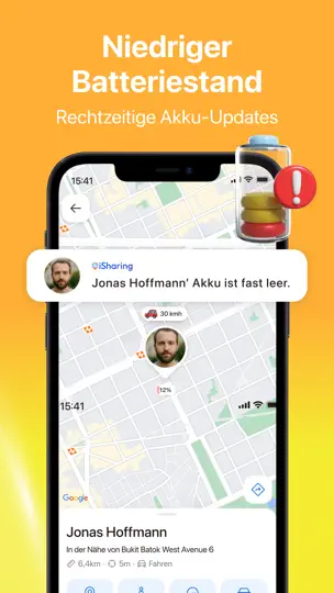 Screenshot von ISharing: Live Standort Teilen auf dem iPhone 7