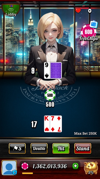 Blackjack 21 - Dealer Queens