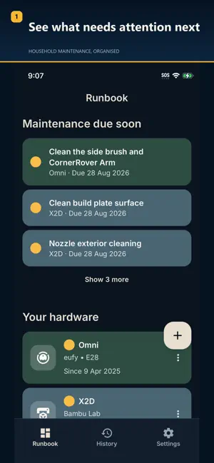 Runbook: Maintenance Log screenshot 1
