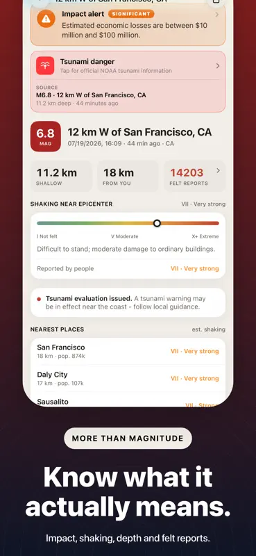QuakeMate: Erdbeben Alarm screenshot 3 of 9