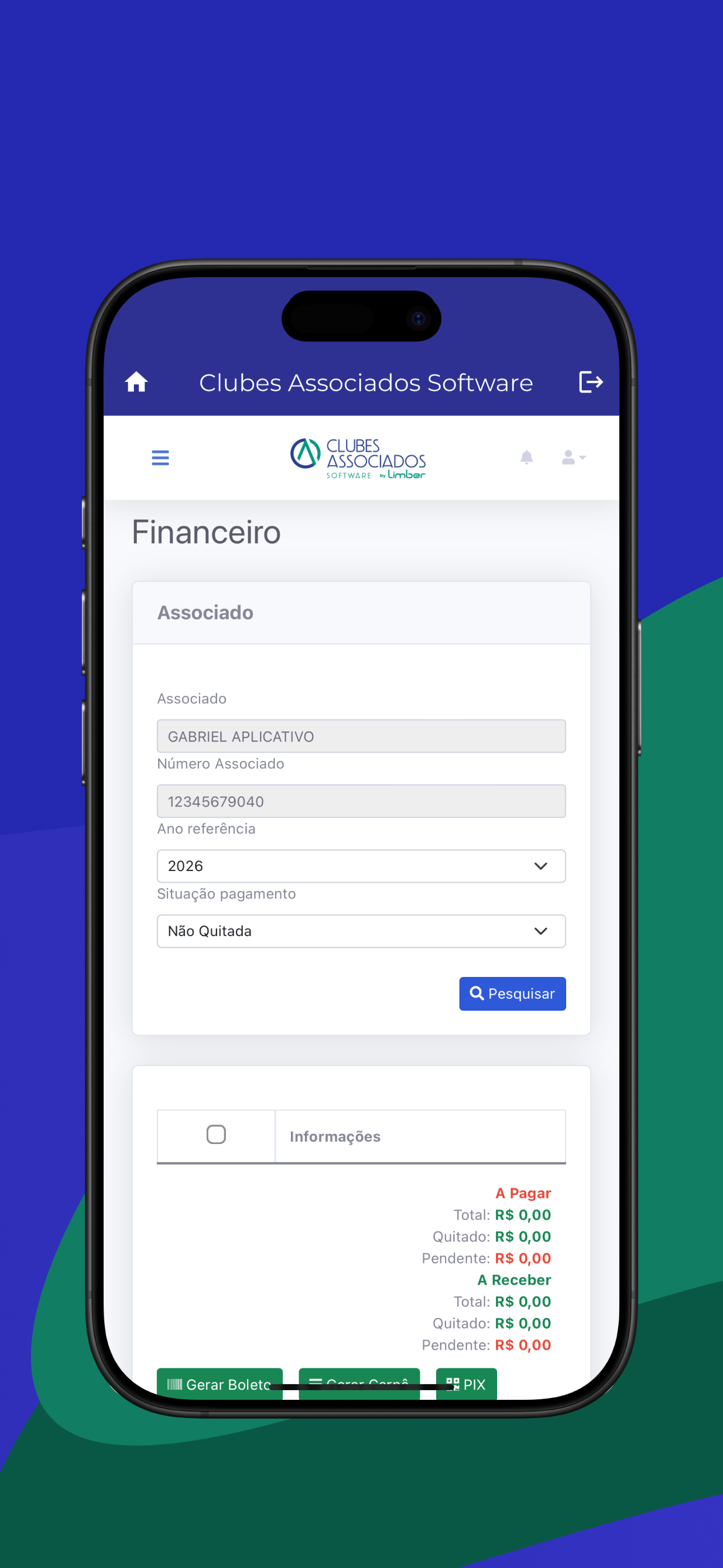 Clubes Associados Software screenshot 9