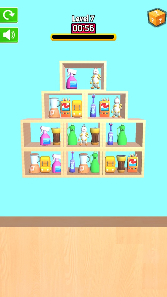 #4. Wall Shelf Sort 3D (iOS) Podle: Aziza Rahman