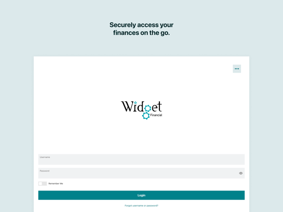 Widget Financial Mobile iPad screenshot 1 - Finance app