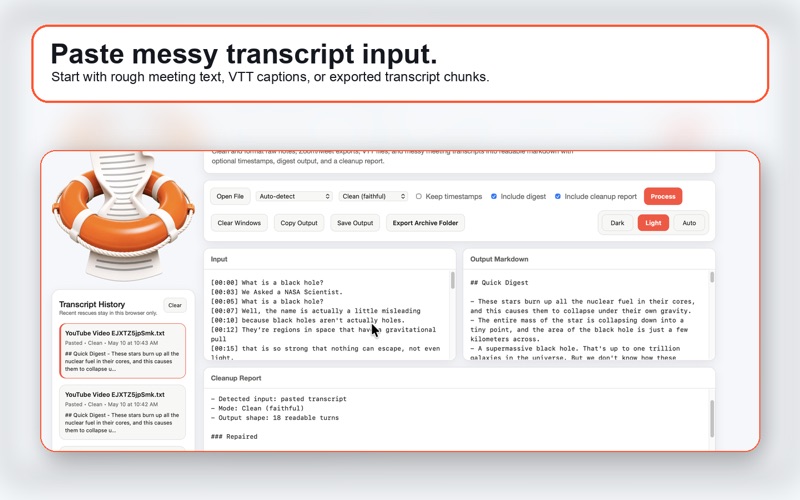 Transcript Rescue screenshot