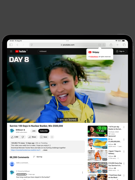 Screenshot #5 pour Skippy for YouTube