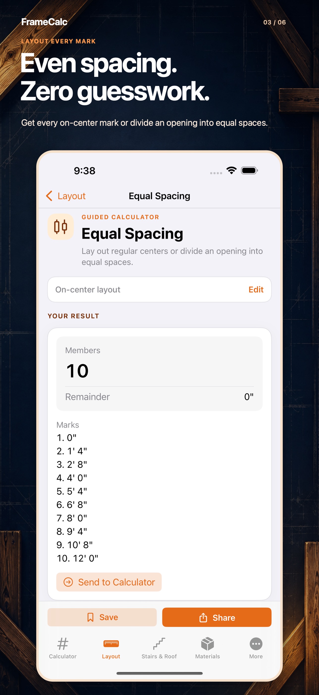 Screenshot 3 of FrameCalc - Feet Inch Fraction