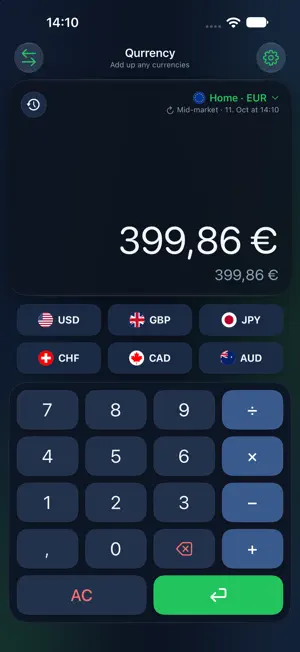 Qurrency: Currency Calculator screenshot 1