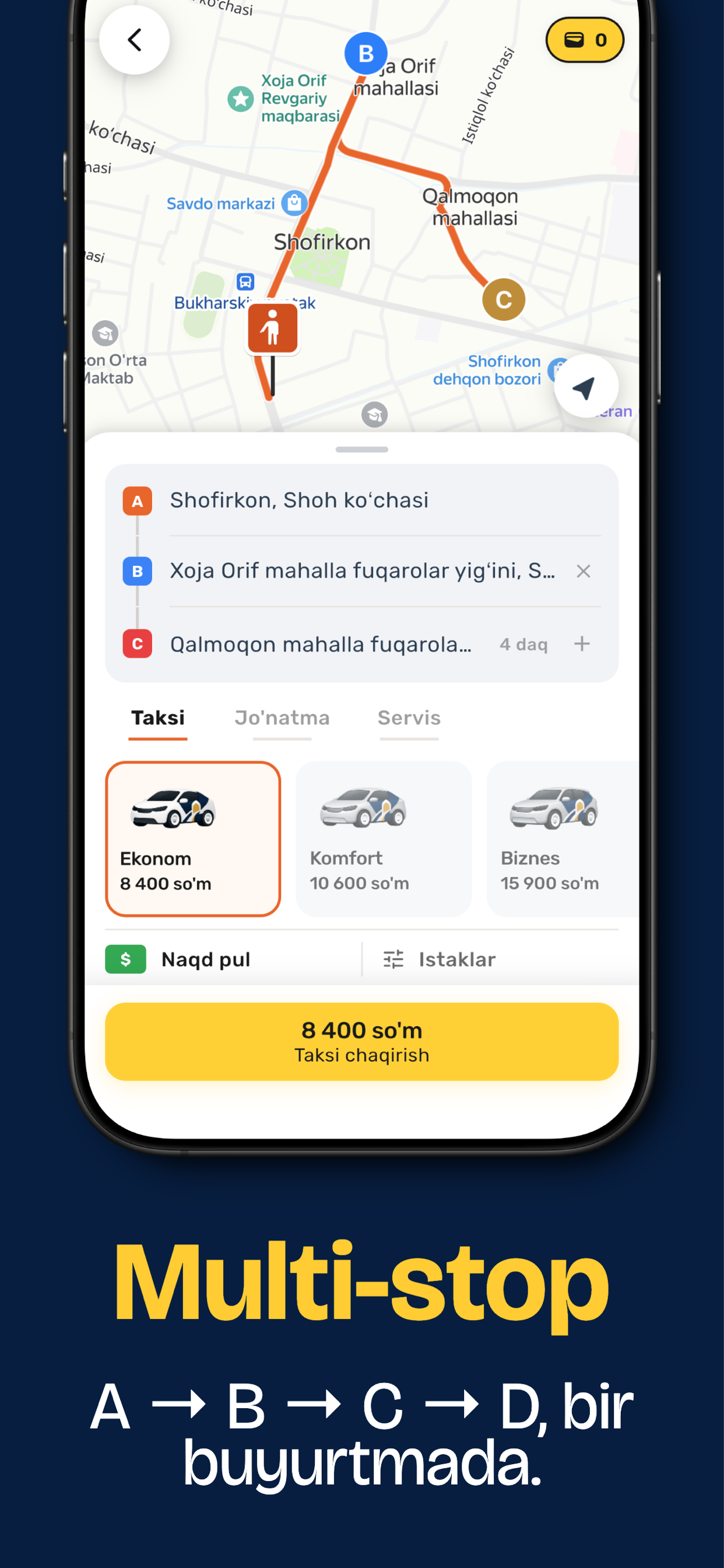 Zarvon Go: taksi & yetkazish screenshot 3