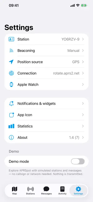 APRSpot screenshot 2