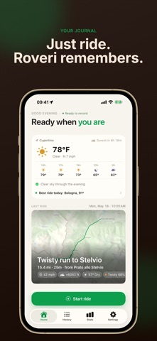 Roveri: Trip & Ride Journal iPhone screenshot