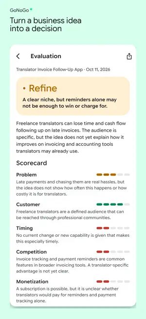 GoNoGo - Business Ideas screenshot 1