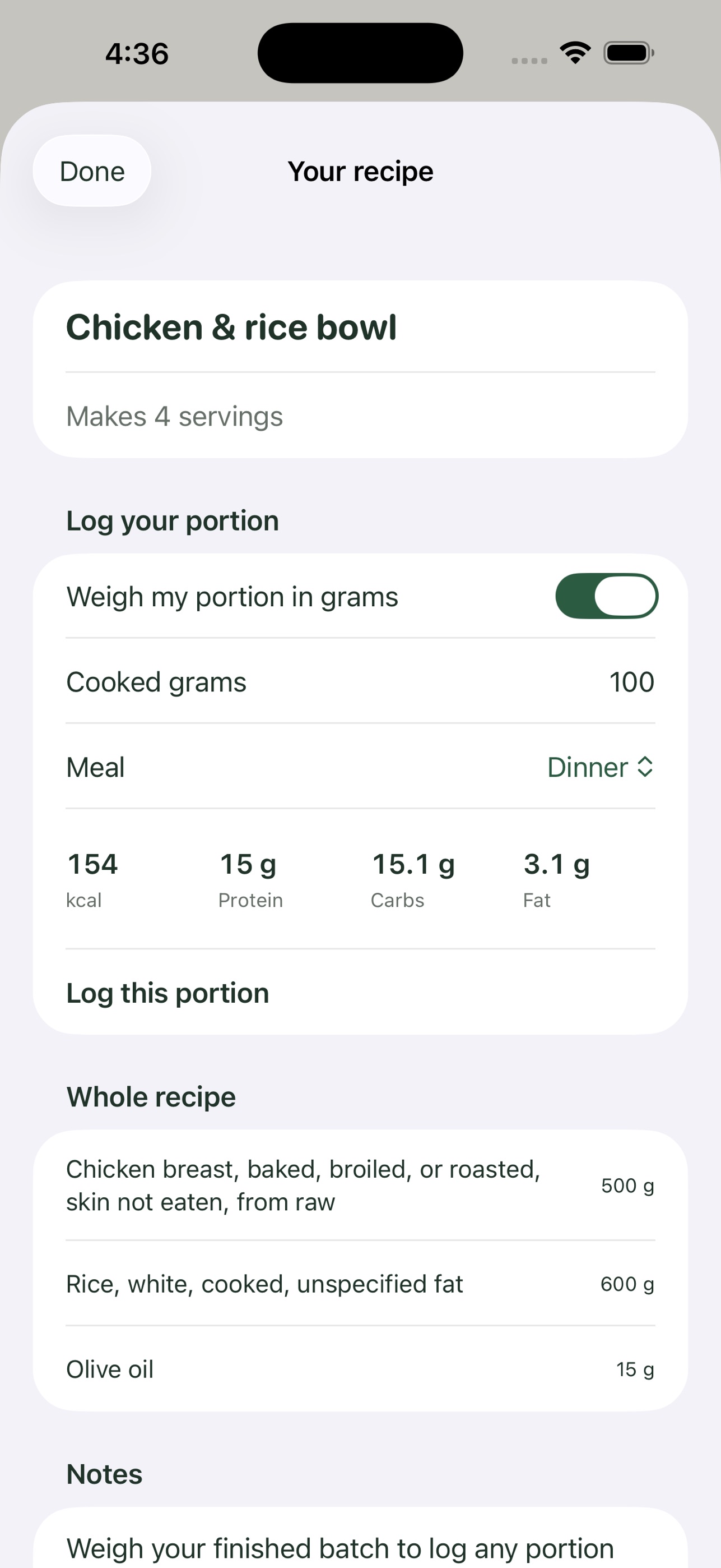 Screenshot 3 of MyPiatto: Calorie Journal