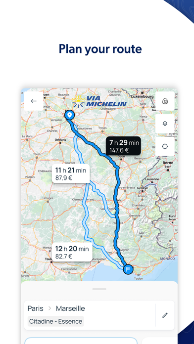 ViaMichelin GPS, Route Planner Screenshot