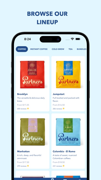 Partners Coffee: Order & Track