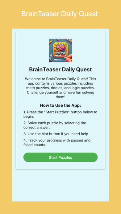 Screenshot #1 pour BrainTeaser Daily Quest