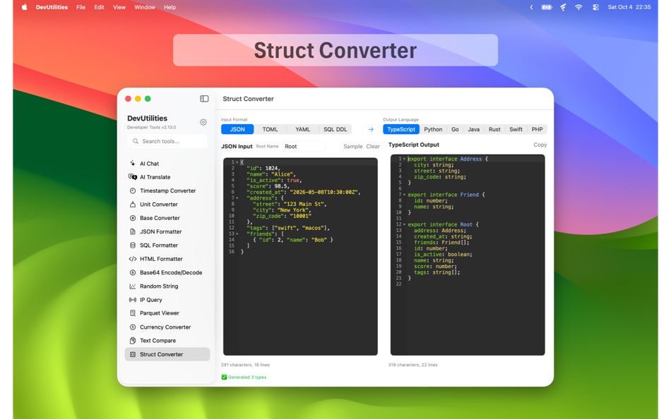 #2. DevUtilities (macOS) Por: Hengfei Yang