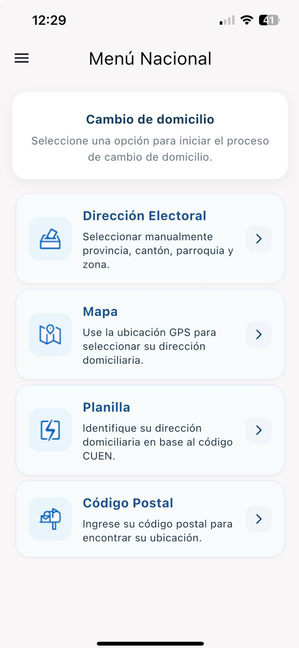 Cambio de Domicilio