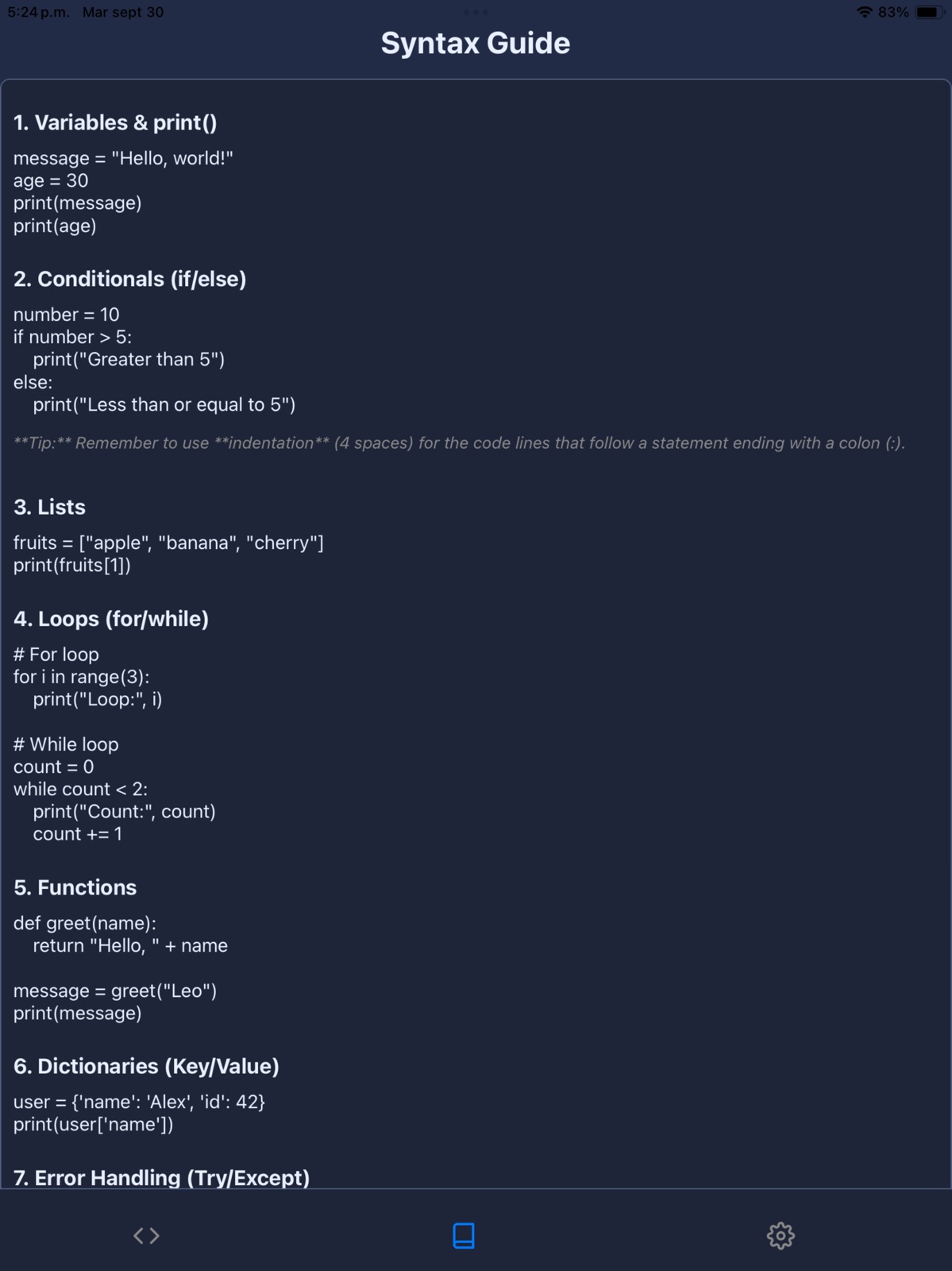 Python Sandbox ipad screenshot 2