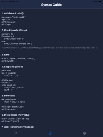 Python Sandbox iPad screenshot