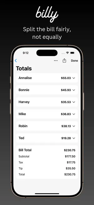 Billy - Split bills fairly screenshot 1