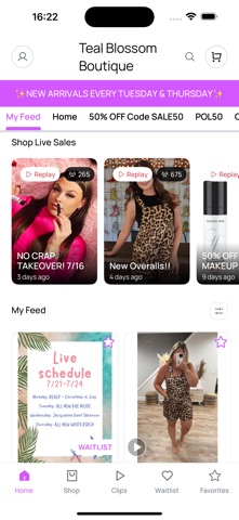 Teal Blossom Boutique iPhone screenshot