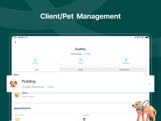 Curly Pet iPad screenshot 2 - Business app
