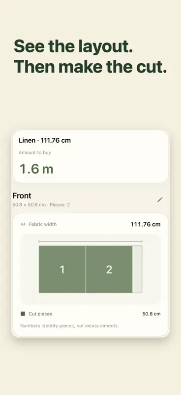 Fabric Length & Cutting Plan screenshot 2 of 3