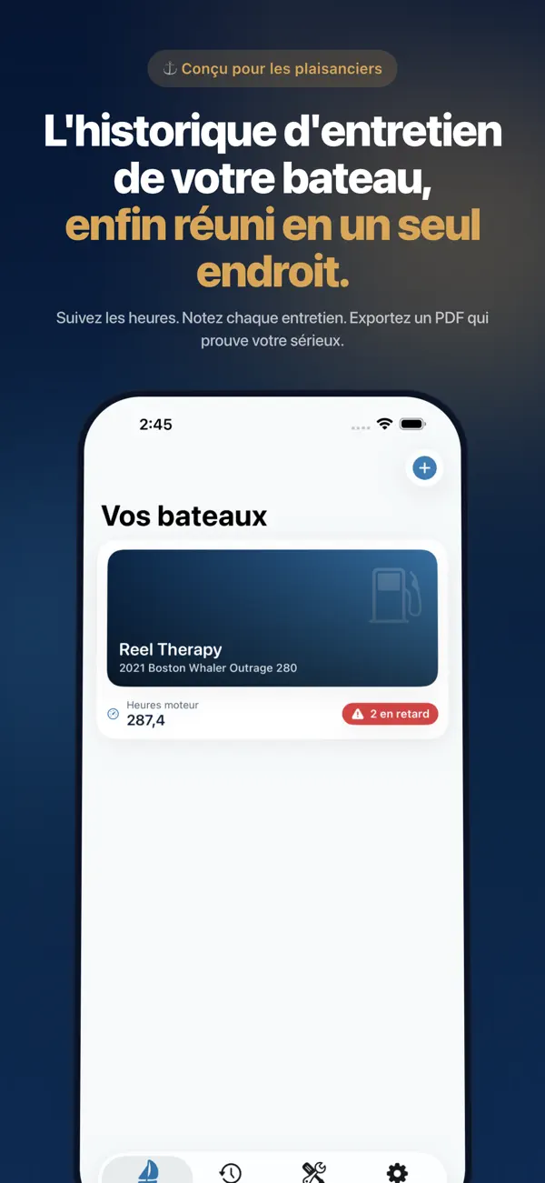 Screenshot #1 pour Skipper: Boat Maintenance Log