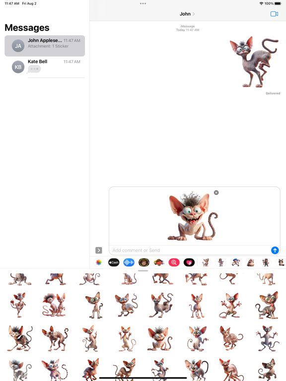 Screenshot #5 pour Goofy Devon Rex Cat Stickers