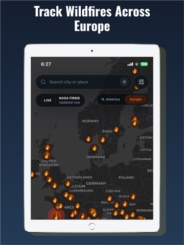 Wildfire Map Tracker iPad screenshot