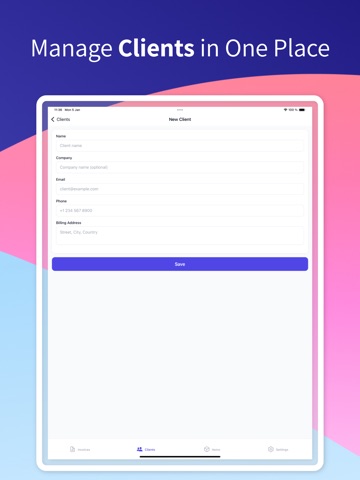 Invoice Maker - Easy Billing iPad screenshot