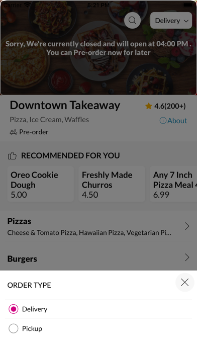 Downtown Takeaway Screenshot