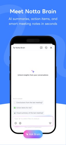 Notta Transcribe Voice to Text iPhone screenshot