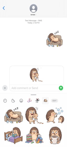 Cozy Hedgehog Stickers Screenshot 4 of 4