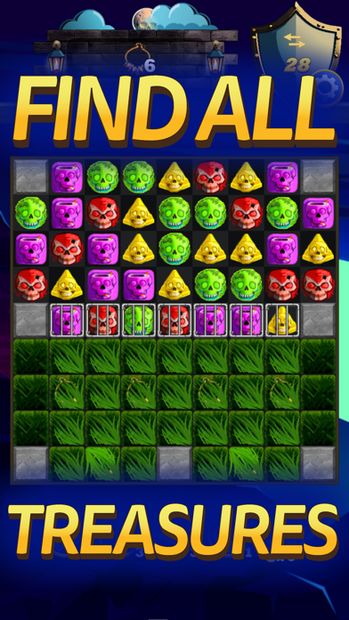 Skull Treasures match 3 puzzle Screenshot