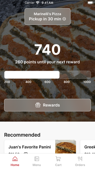 Marinelli's Pizza To Go iPhone screenshot 1 - Food & Drink app