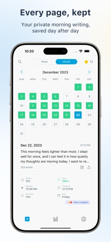 Morning Pages – Daily Journal app screenshot