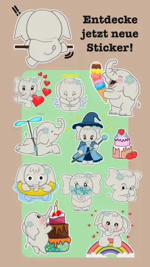 Screenshot von Cute Elephant Stickers - Kiana auf dem iPhone 7