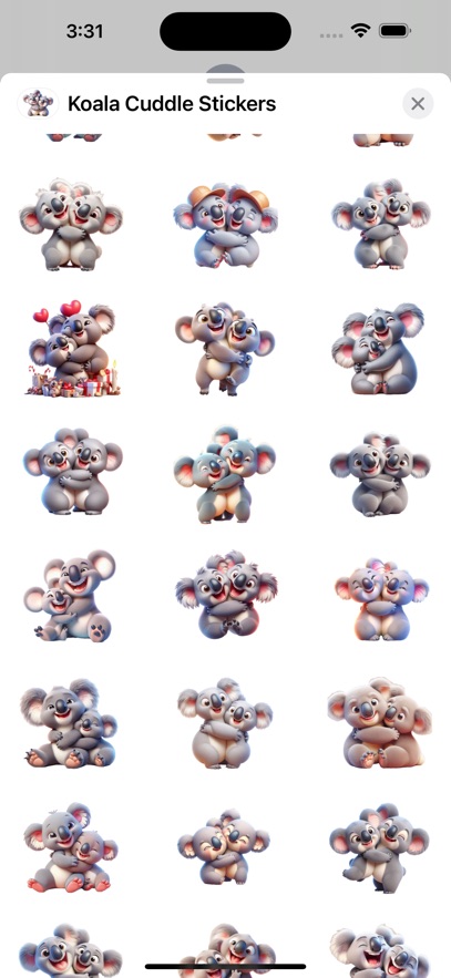 Koala Cuddle Stickers