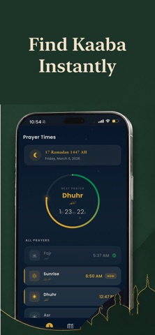 Qibla direction: Mecca compass iPhone screenshot