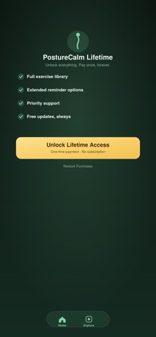 PostureCalm iPhone screenshot