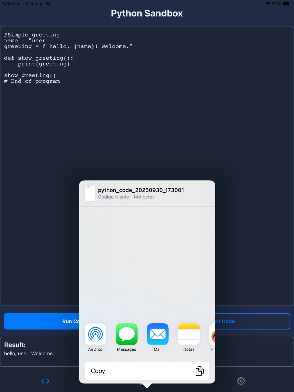 Python Sandbox ipad screenshot 4