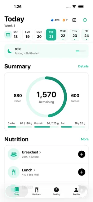 Vitea: Calorie & Food Tracker screenshot 1